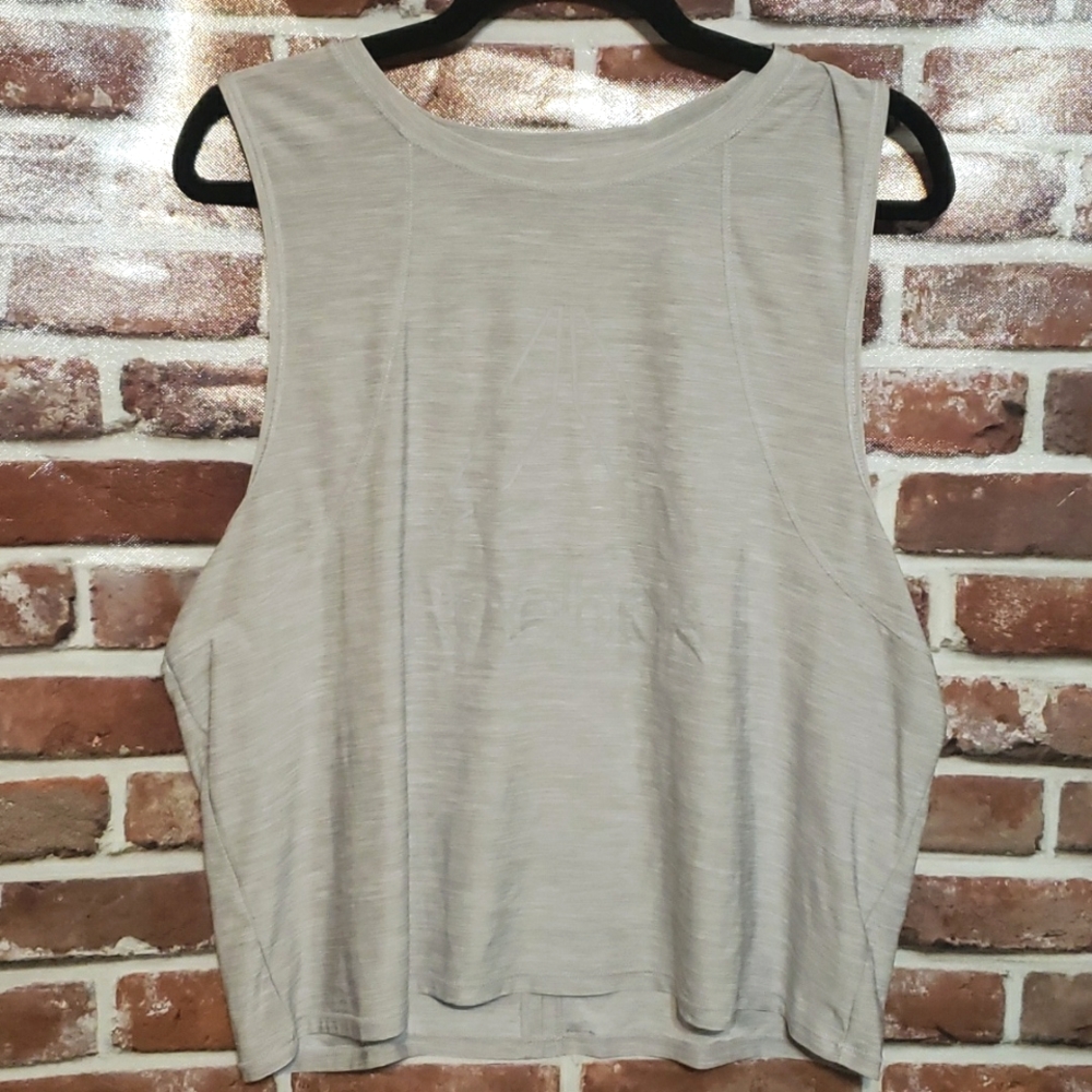 Women's heather gray on gray Reebok logo work out tank